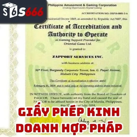 giấy phép kinh doanh hợp pháp